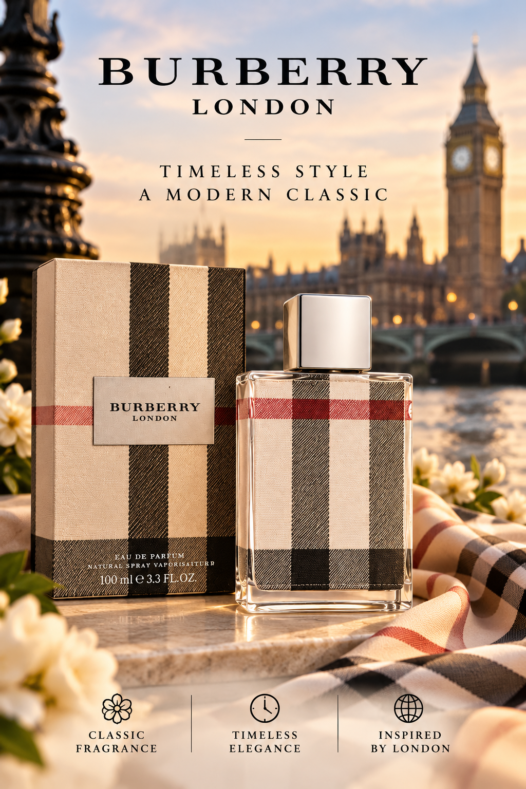 Burberry London Eau de Parfum for Women – 3.3 oz / 100 mL